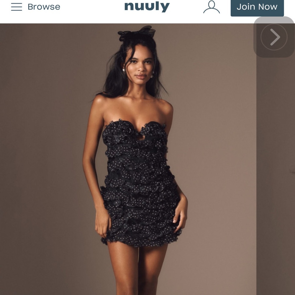 Anthropologie 3D black and white polka dot dress size 8 New with tags